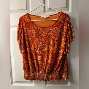 Jane + Delancey Orange Short Sleeve Shirt